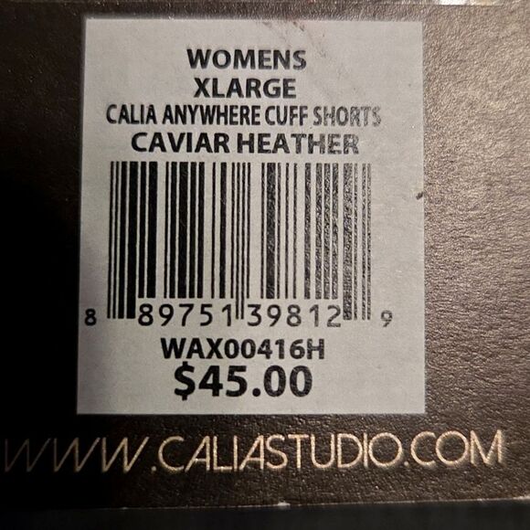 NEW CALIA Anywhere Cuff Shorts Gray Cavier Heather Womens Size XL - Picture 9 of 9